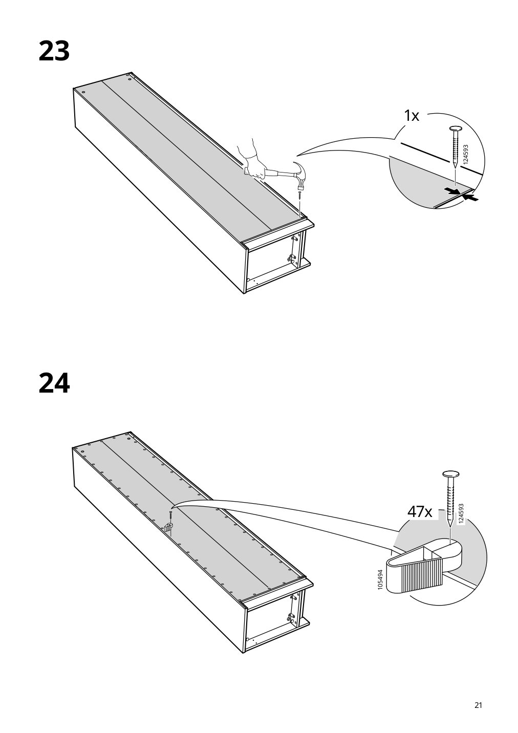 Assembly instructions for IKEA Pax add on corner unit with 4 shelves dark gray | Page 21 - IKEA PAX corner wardrobe 494.320.74