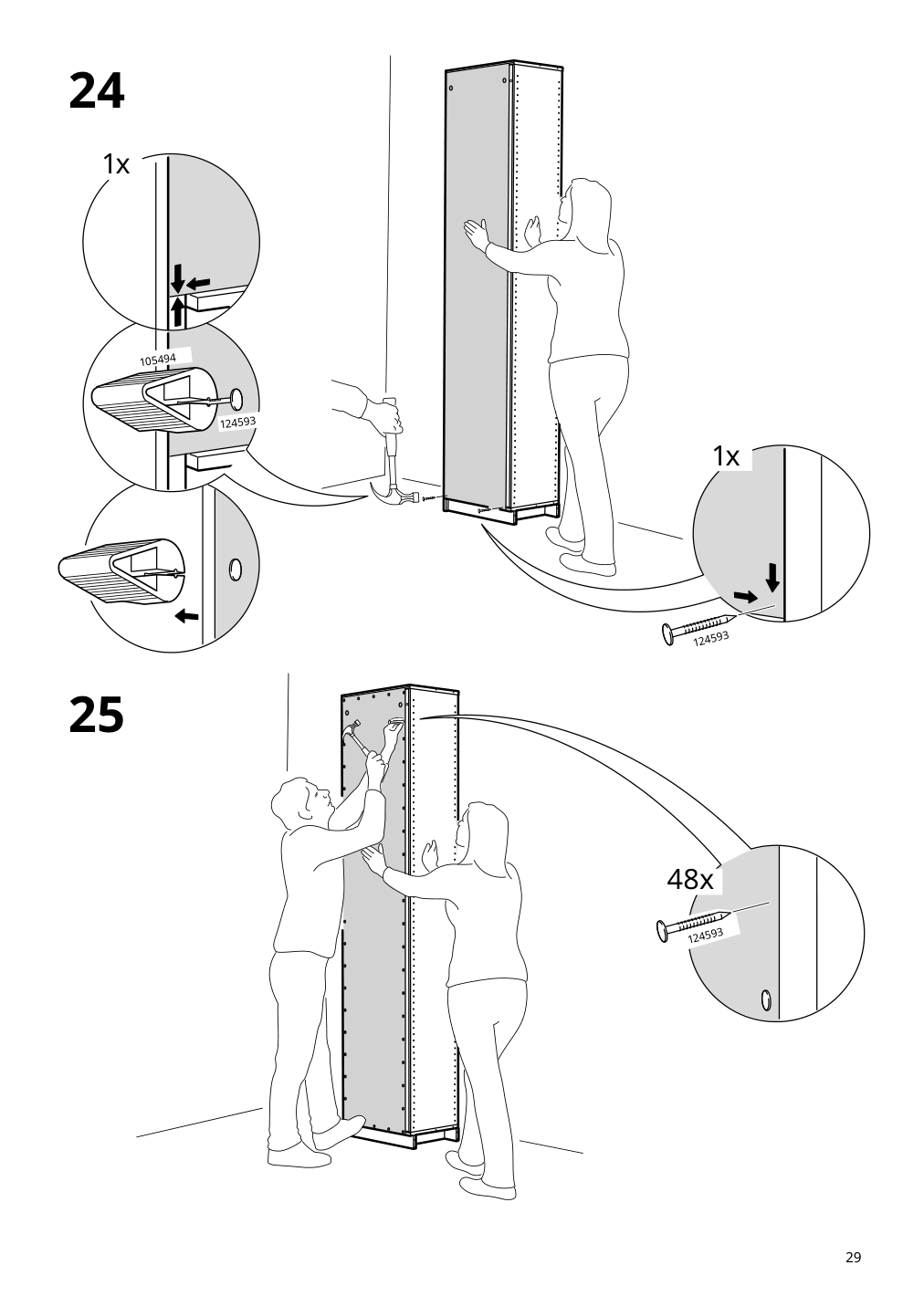 Assembly instructions for IKEA Pax add on corner unit with 4 shelves dark gray | Page 29 - IKEA PAX corner wardrobe 494.320.74