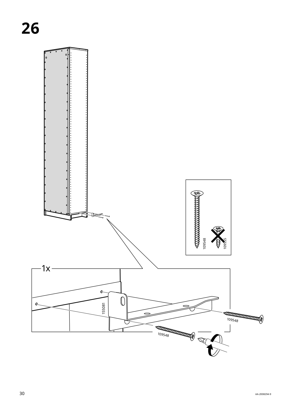 Assembly instructions for IKEA Pax add on corner unit with 4 shelves dark gray | Page 30 - IKEA PAX corner wardrobe 494.320.74