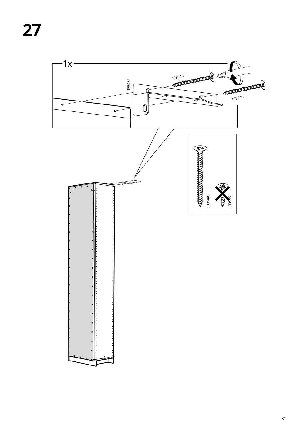 Assembly instructions for IKEA Pax add on corner unit with 4 shelves dark gray | Page 31 - IKEA PAX corner wardrobe 494.320.74