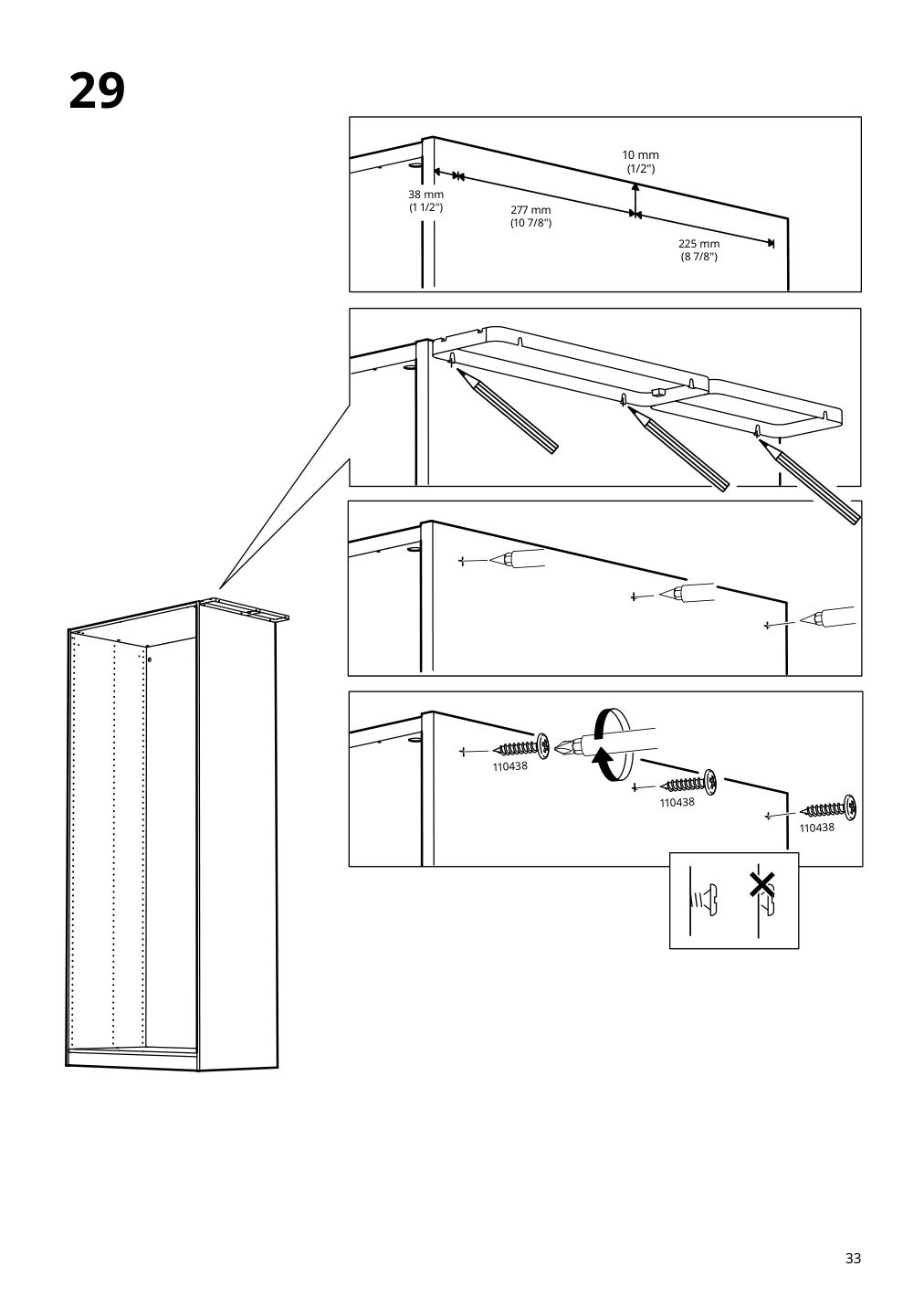 Assembly instructions for IKEA Pax add on corner unit with 4 shelves dark gray | Page 33 - IKEA PAX corner wardrobe 494.320.74