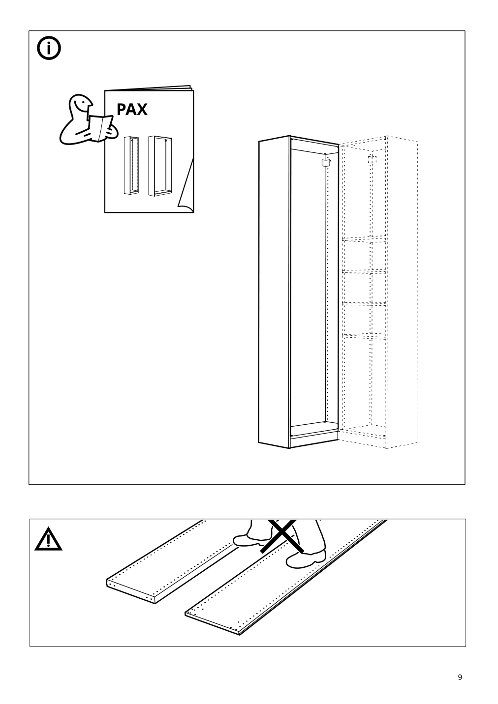 Assembly instructions for IKEA Pax add on corner unit with 4 shelves dark gray | Page 9 - IKEA PAX corner wardrobe 494.320.74