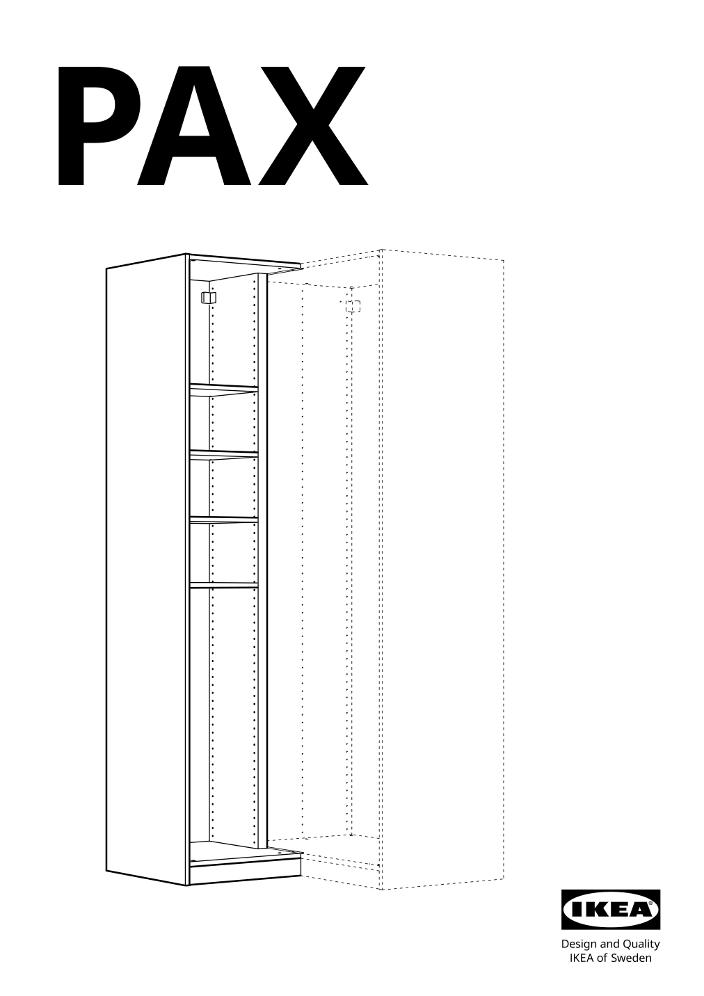 Assembly instructions for IKEA Pax add on corner unit with 4 shelves white | Page 1 - IKEA PAX corner wardrobe 993.856.97