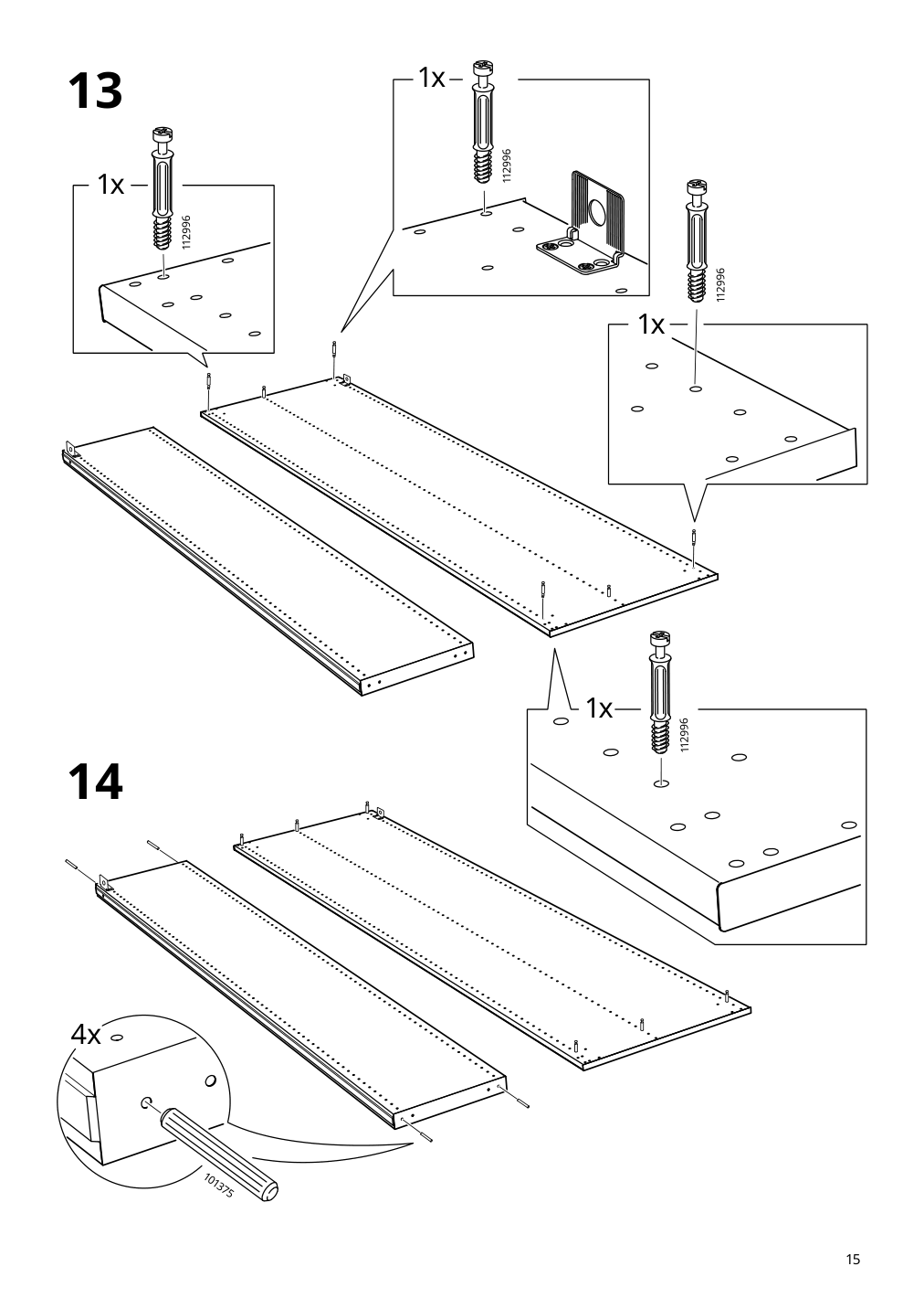 Assembly instructions for IKEA Pax add on corner unit with 4 shelves white | Page 15 - IKEA PAX corner wardrobe 993.856.97