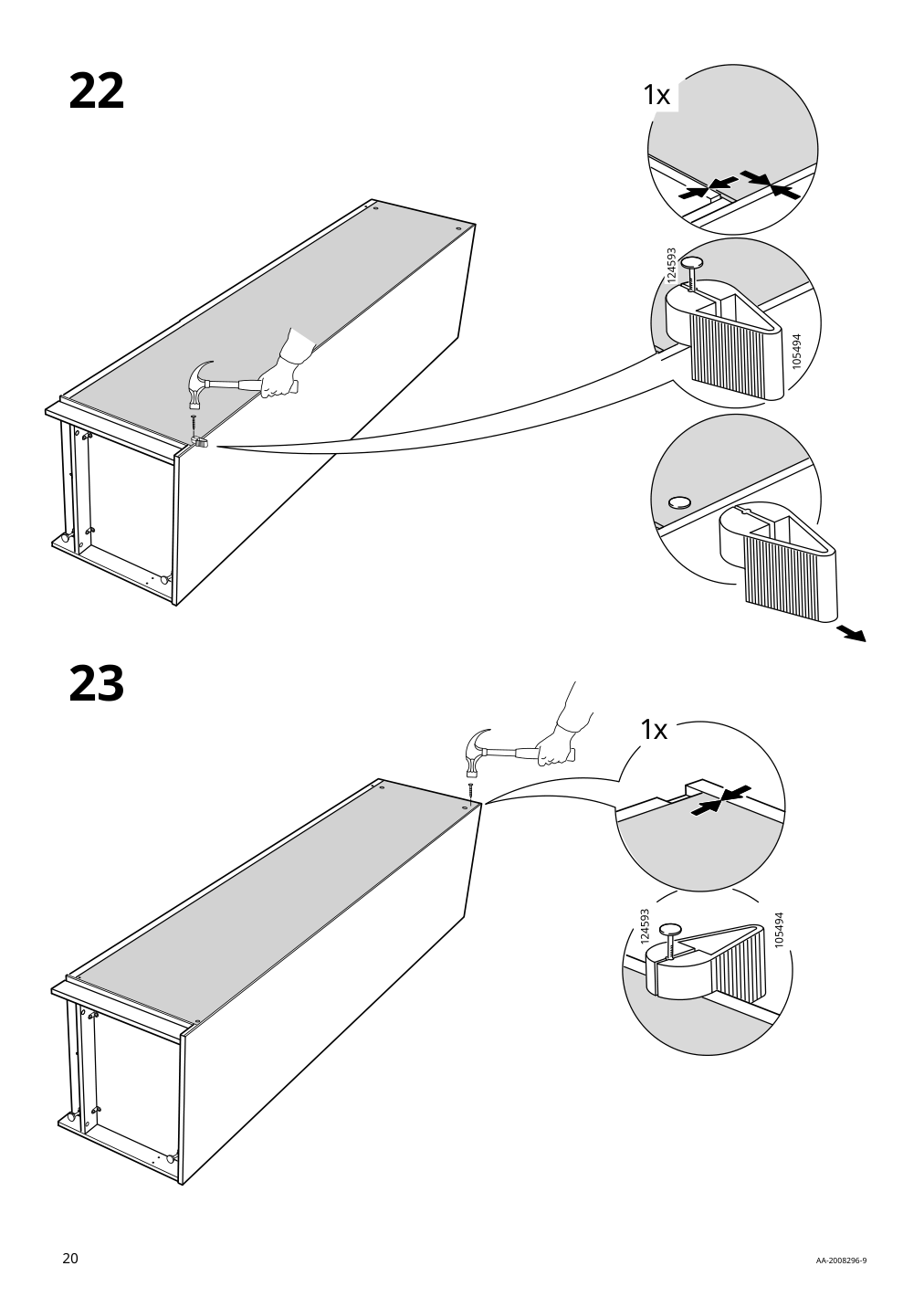 Assembly instructions for IKEA Pax add on corner unit with 4 shelves white | Page 20 - IKEA PAX corner wardrobe 993.856.97