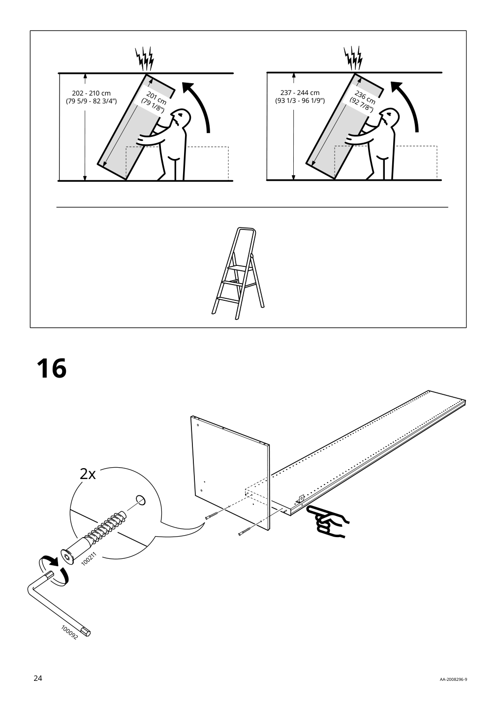 Assembly instructions for IKEA Pax add on corner unit with 4 shelves white | Page 24 - IKEA PAX corner wardrobe 993.856.97