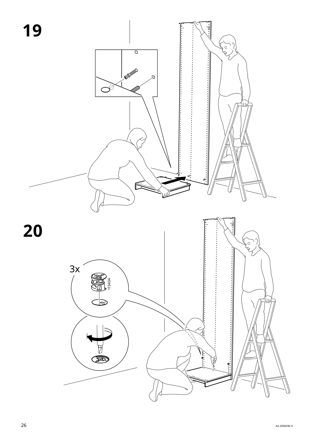 Assembly instructions for IKEA Pax add on corner unit with 4 shelves white | Page 26 - IKEA PAX corner wardrobe 993.856.97