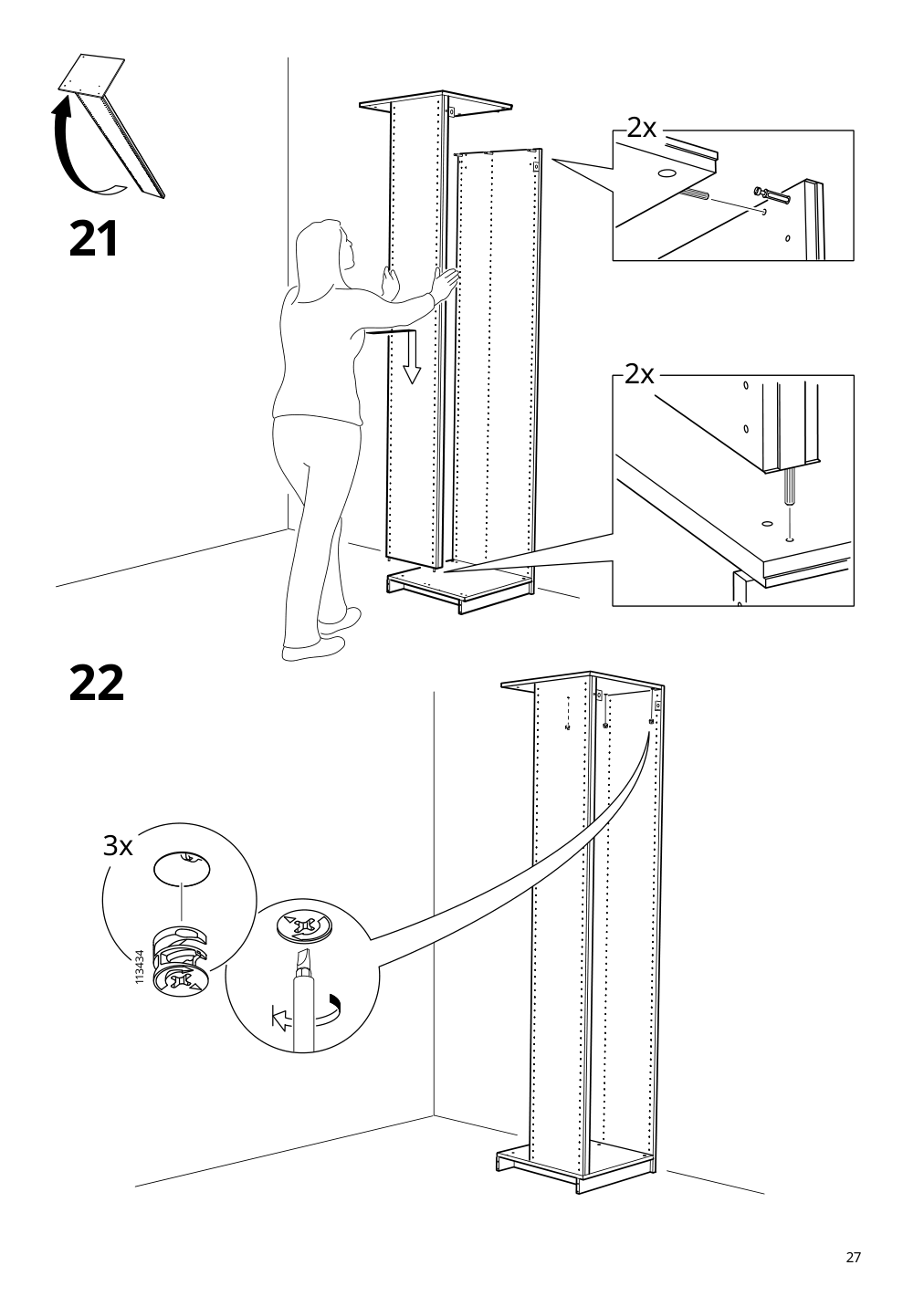 Assembly instructions for IKEA Pax add on corner unit with 4 shelves white | Page 27 - IKEA PAX corner wardrobe 993.856.97