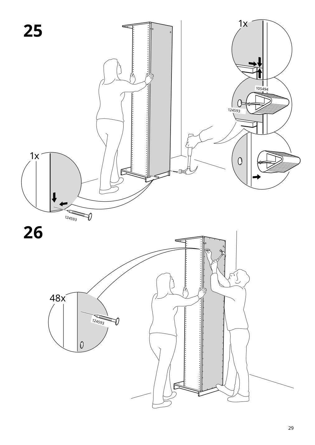 Assembly instructions for IKEA Pax add on corner unit with 4 shelves white | Page 29 - IKEA PAX corner wardrobe 993.856.97