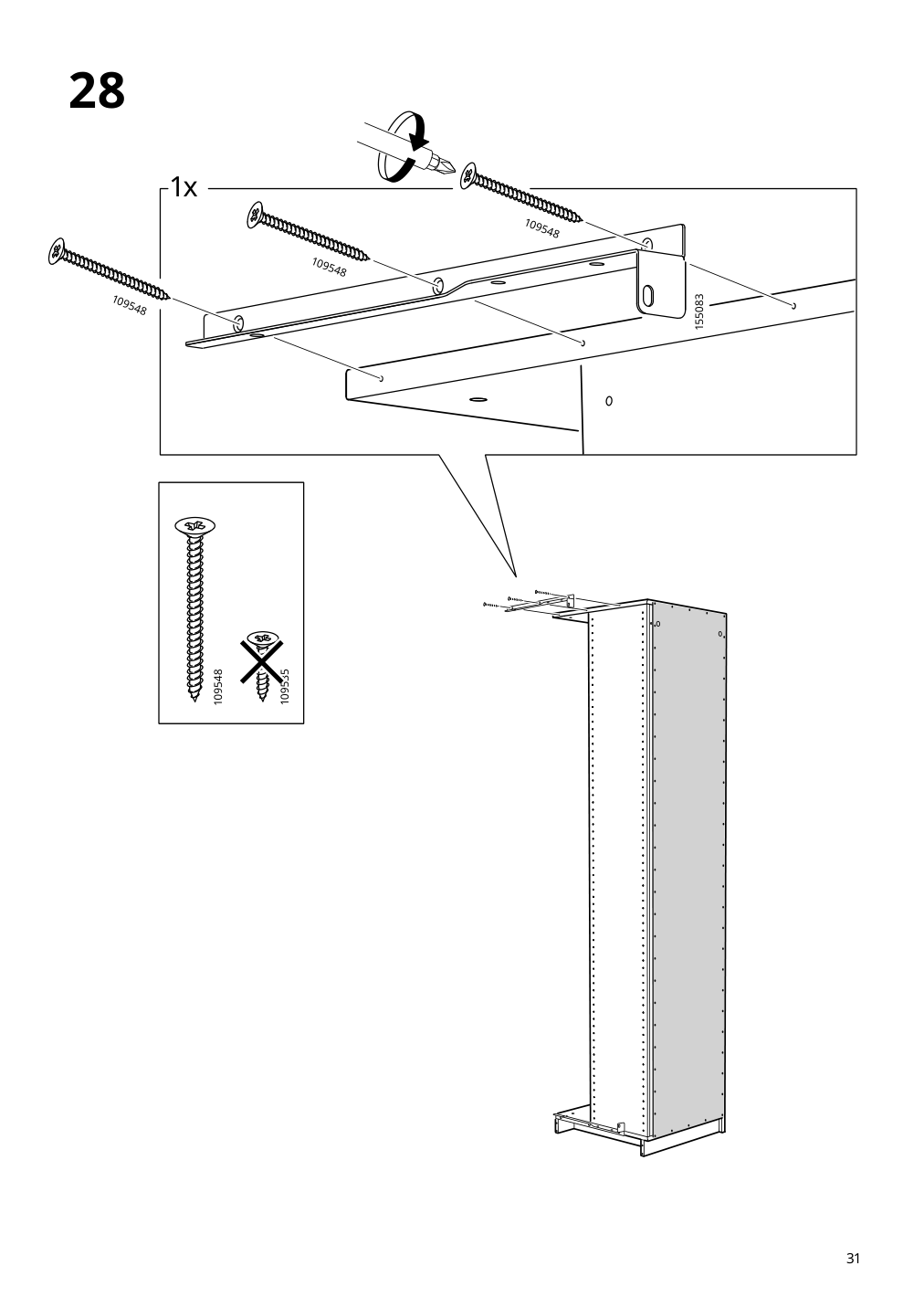 Assembly instructions for IKEA Pax add on corner unit with 4 shelves white | Page 31 - IKEA PAX corner wardrobe 993.856.97