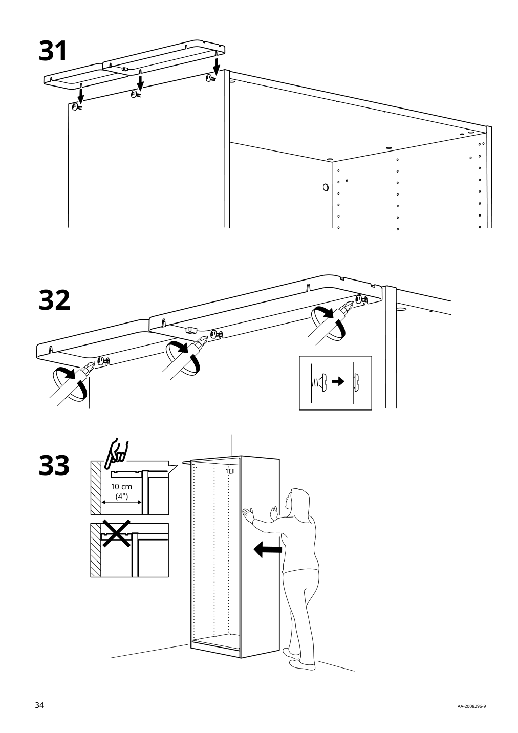 Assembly instructions for IKEA Pax add on corner unit with 4 shelves white | Page 34 - IKEA PAX corner wardrobe 993.856.97