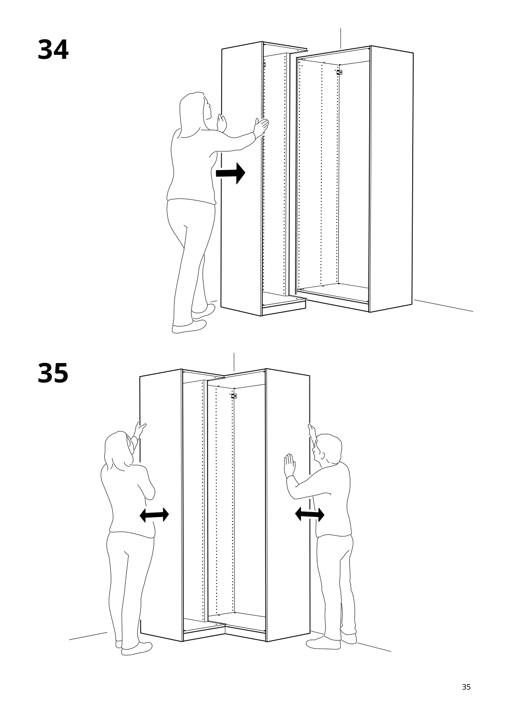 Assembly instructions for IKEA Pax add on corner unit with 4 shelves white | Page 35 - IKEA PAX corner wardrobe 993.856.97