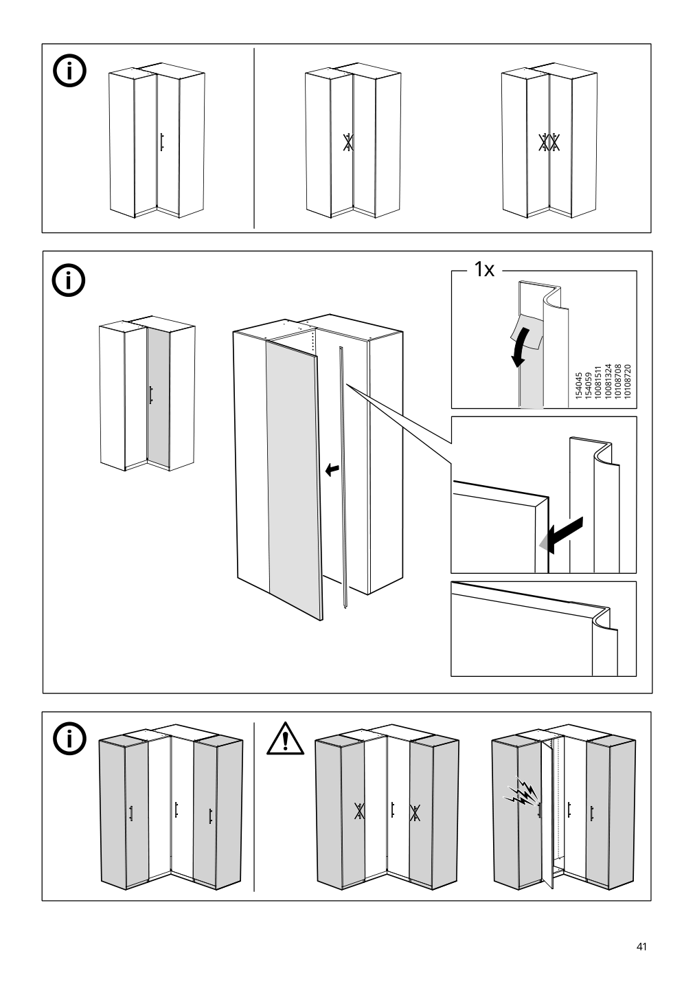 Assembly instructions for IKEA Pax add on corner unit with 4 shelves white | Page 41 - IKEA PAX corner wardrobe 993.856.97