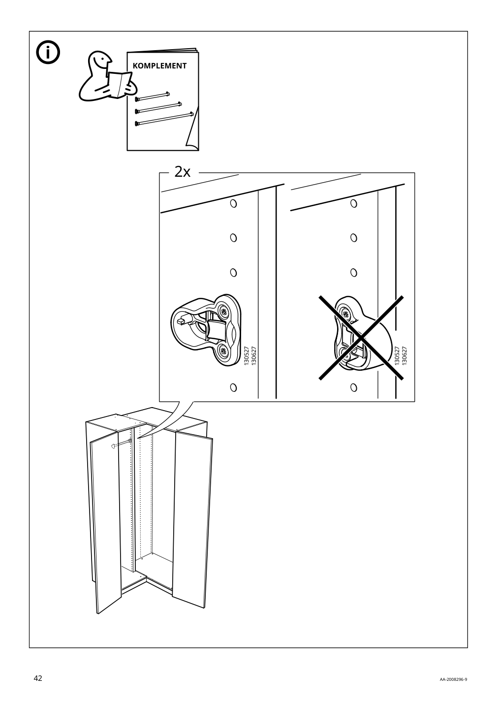 Assembly instructions for IKEA Pax add on corner unit with 4 shelves white | Page 42 - IKEA PAX corner wardrobe 993.856.97