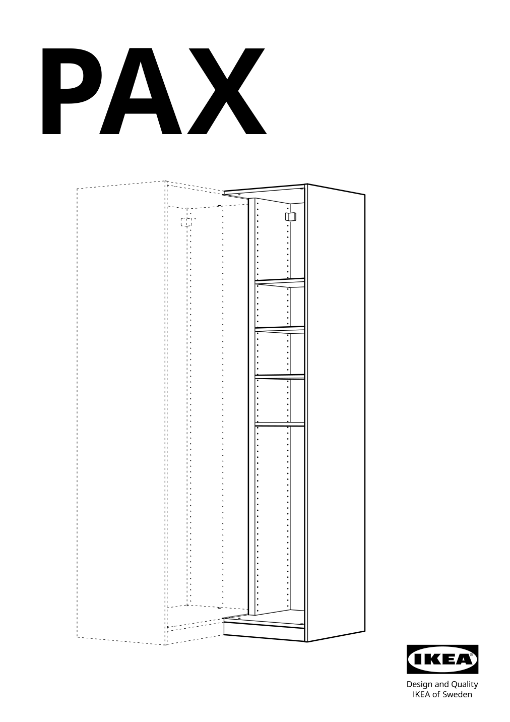 Assembly instructions for IKEA Pax add on corner unit with 4 shelves white | Page 1 - IKEA PAX corner wardrobe 993.856.97