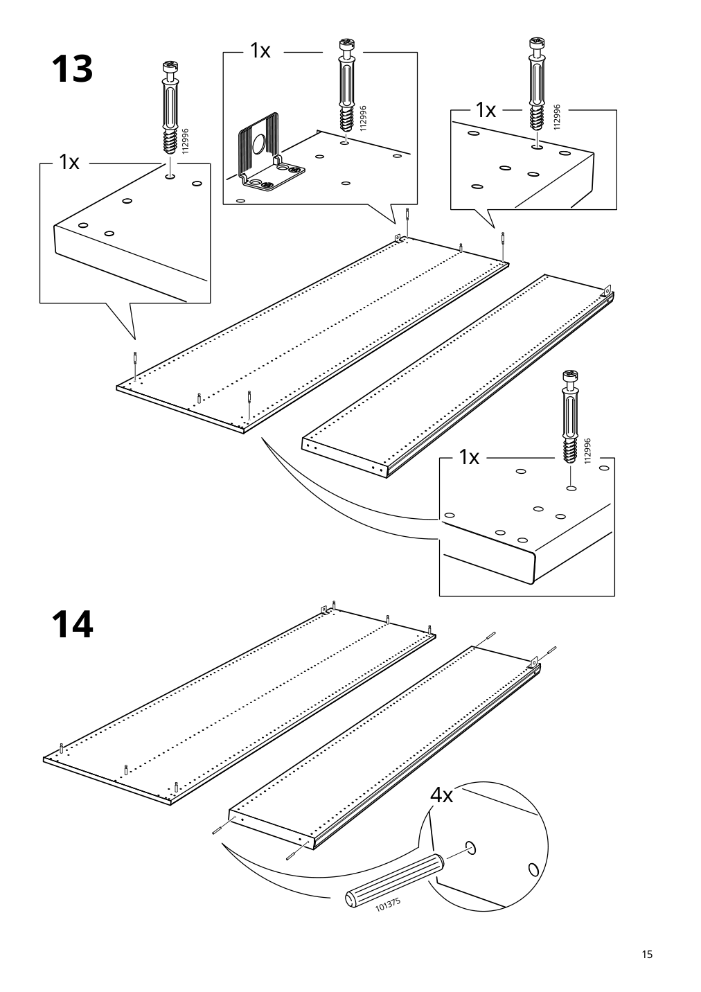 Assembly instructions for IKEA Pax add on corner unit with 4 shelves white | Page 15 - IKEA PAX corner wardrobe 993.856.97