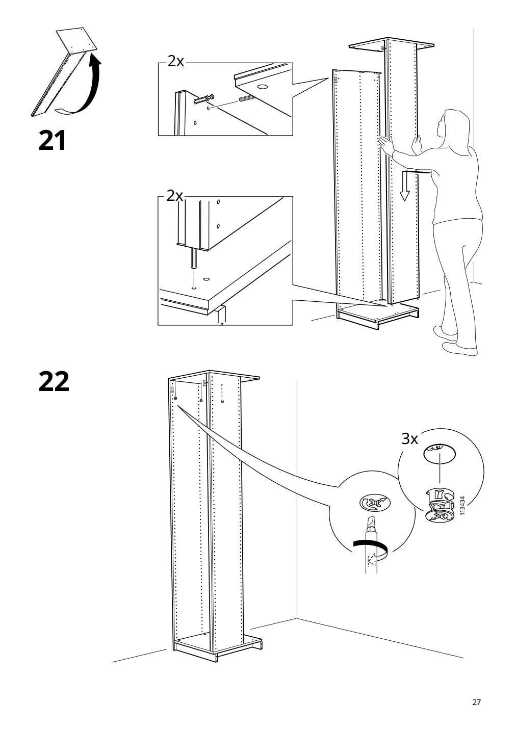 Assembly instructions for IKEA Pax add on corner unit with 4 shelves white | Page 27 - IKEA PAX corner wardrobe 993.856.97