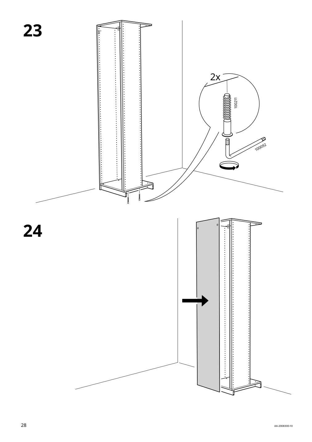 Assembly instructions for IKEA Pax add on corner unit with 4 shelves white | Page 28 - IKEA PAX corner wardrobe 993.856.97