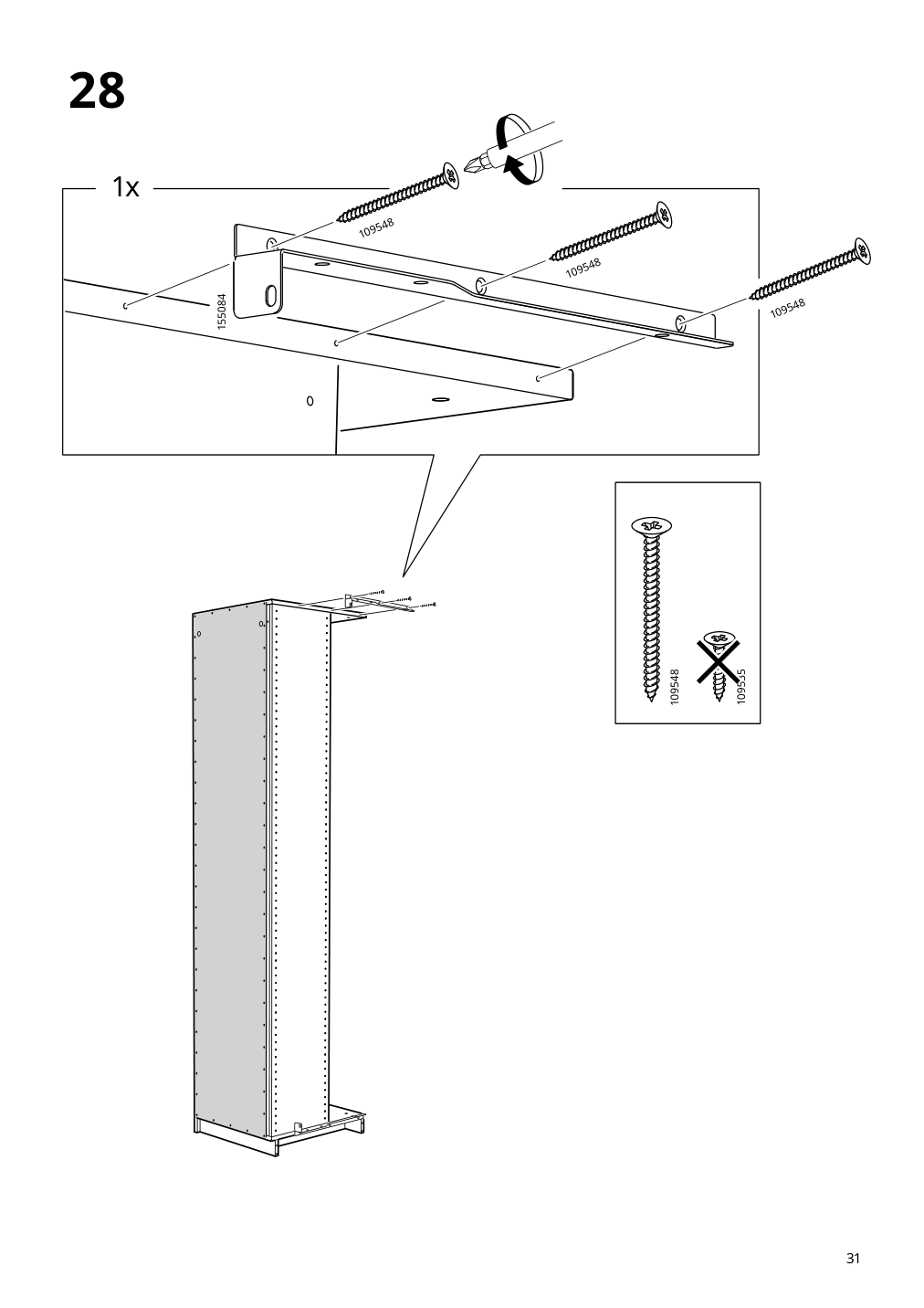 Assembly instructions for IKEA Pax add on corner unit with 4 shelves white | Page 31 - IKEA PAX corner wardrobe 993.856.97