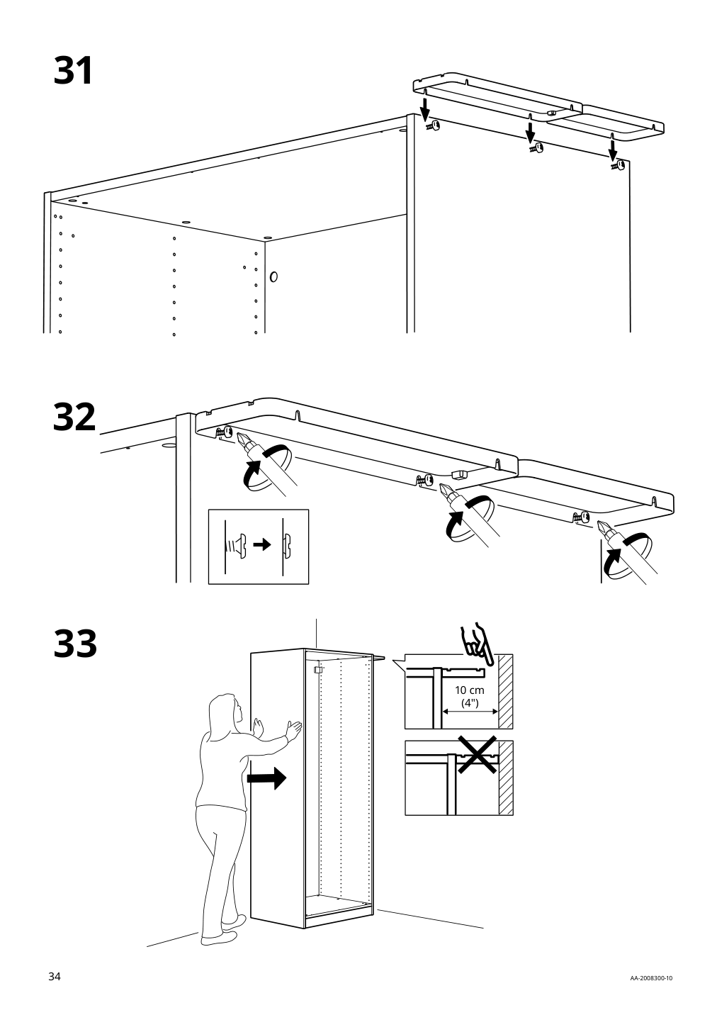 Assembly instructions for IKEA Pax add on corner unit with 4 shelves white | Page 34 - IKEA PAX corner wardrobe 993.856.97