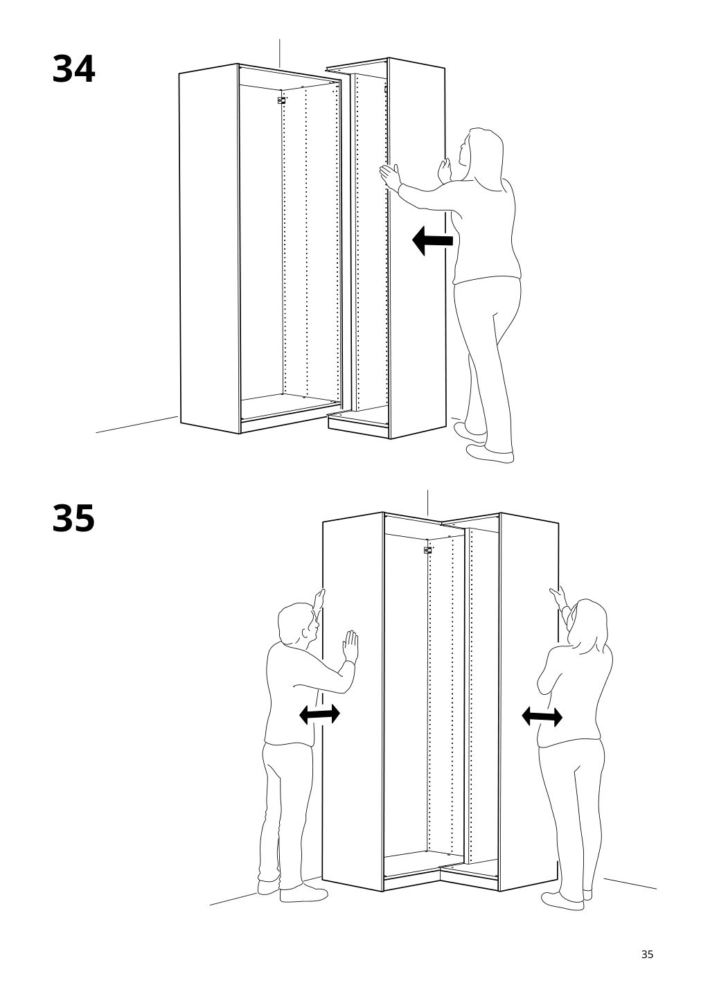 Assembly instructions for IKEA Pax add on corner unit with 4 shelves white | Page 35 - IKEA PAX corner wardrobe 993.856.97