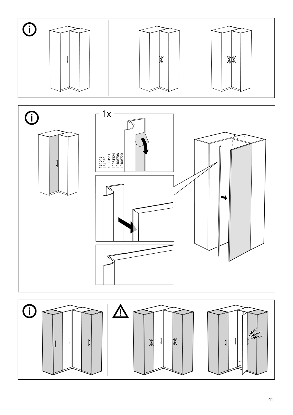 Assembly instructions for IKEA Pax add on corner unit with 4 shelves white | Page 41 - IKEA PAX corner wardrobe 993.856.97