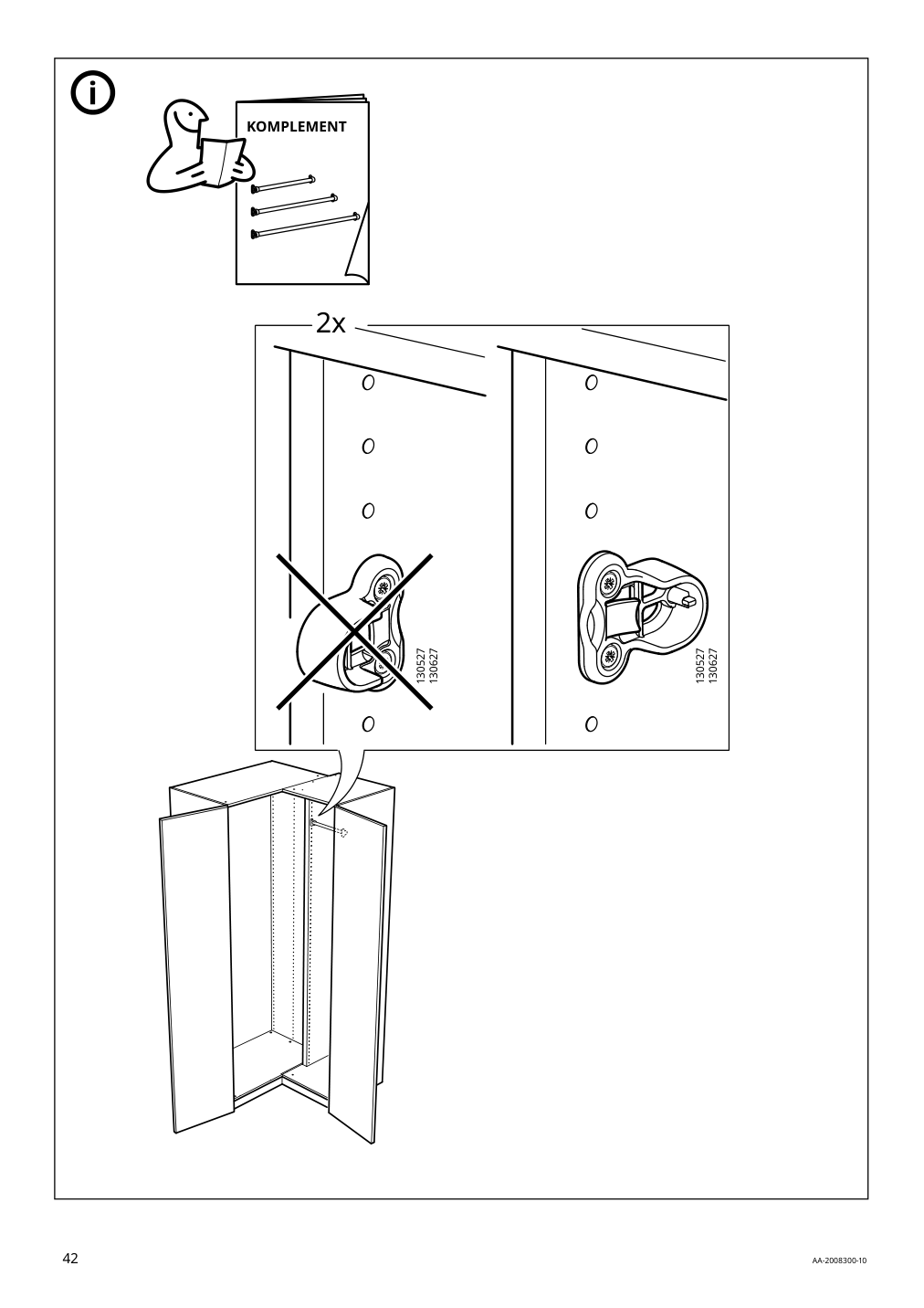 Assembly instructions for IKEA Pax add on corner unit with 4 shelves white | Page 42 - IKEA PAX corner wardrobe 993.856.97