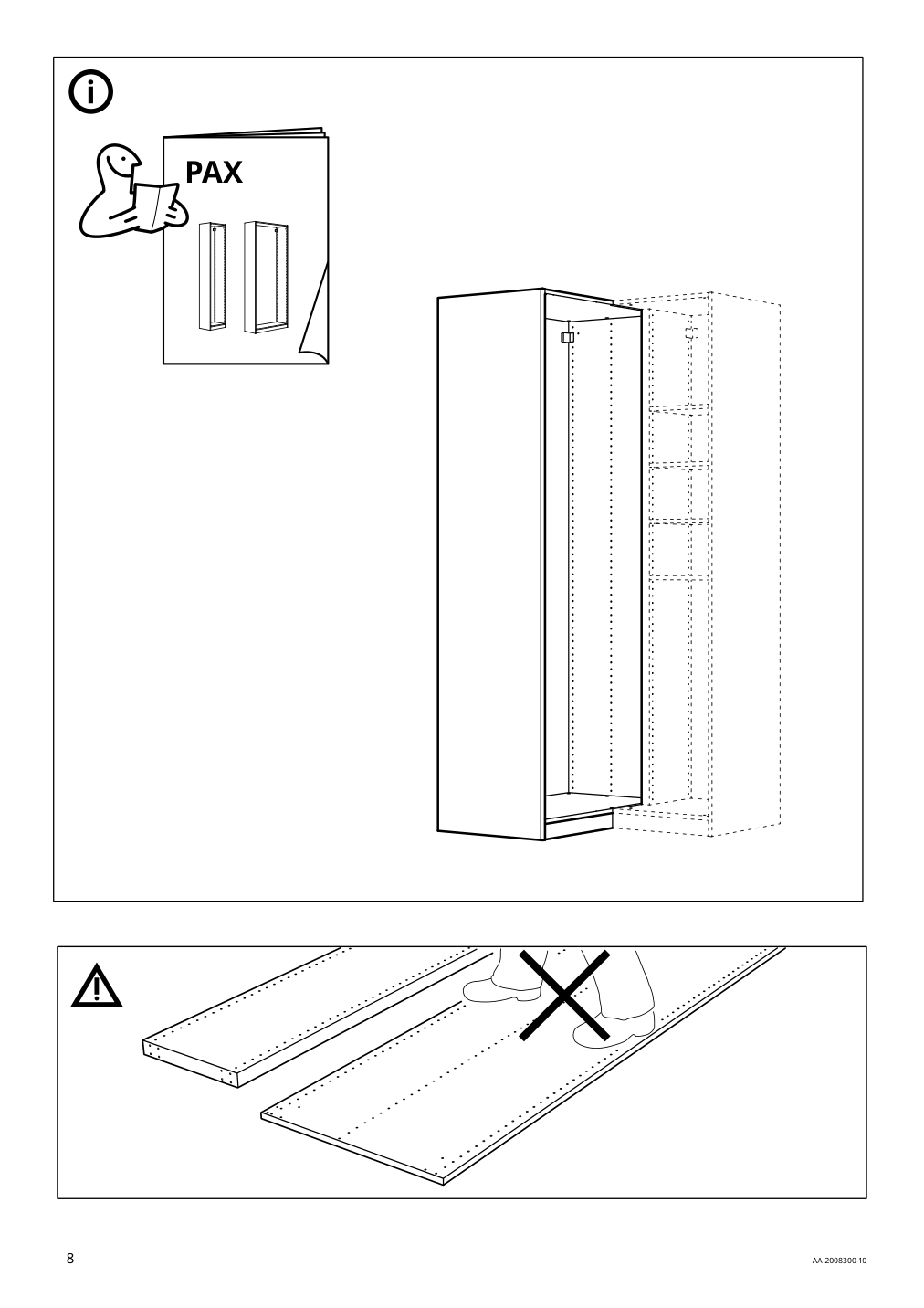 Assembly instructions for IKEA Pax add on corner unit with 4 shelves white | Page 8 - IKEA PAX corner wardrobe 993.856.97