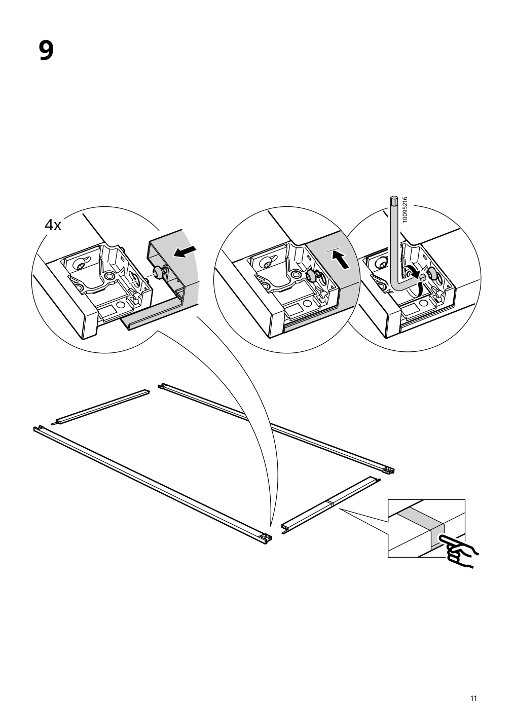 Assembly instructions for IKEA Pax pair of sliding door frames rail aluminum | Page 11 - IKEA AULI pair of sliding doors 094.379.12