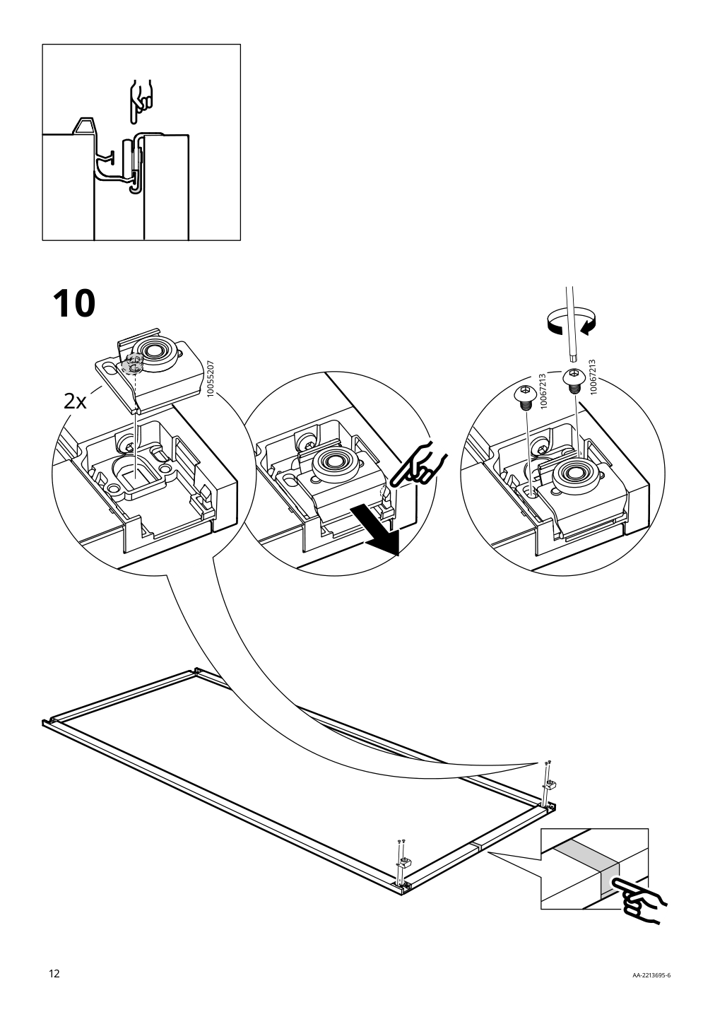 Assembly instructions for IKEA Pax pair of sliding door frames rail aluminum | Page 12 - IKEA AULI pair of sliding doors 094.379.12