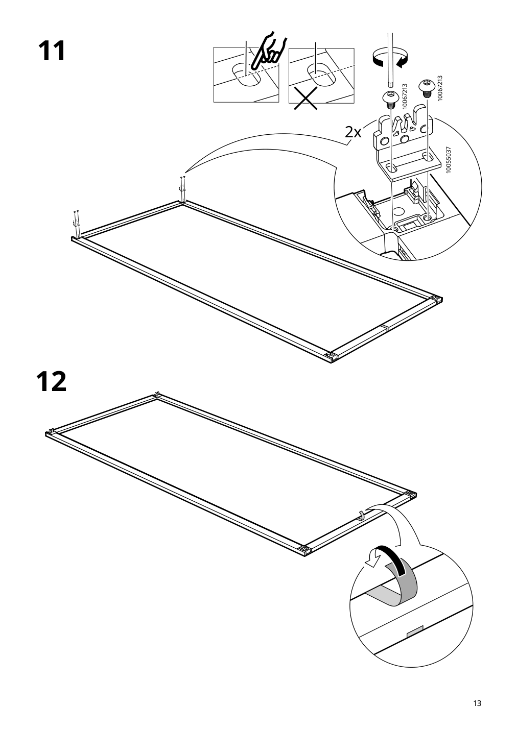 Assembly instructions for IKEA Pax pair of sliding door frames rail aluminum | Page 13 - IKEA AULI pair of sliding doors 094.379.12