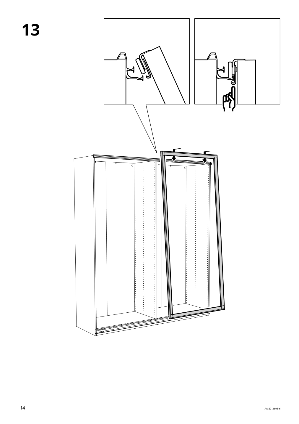 Assembly instructions for IKEA Pax pair of sliding door frames rail aluminum | Page 14 - IKEA PAX / SVARTISDAL wardrobe with sliding doors 694.322.85