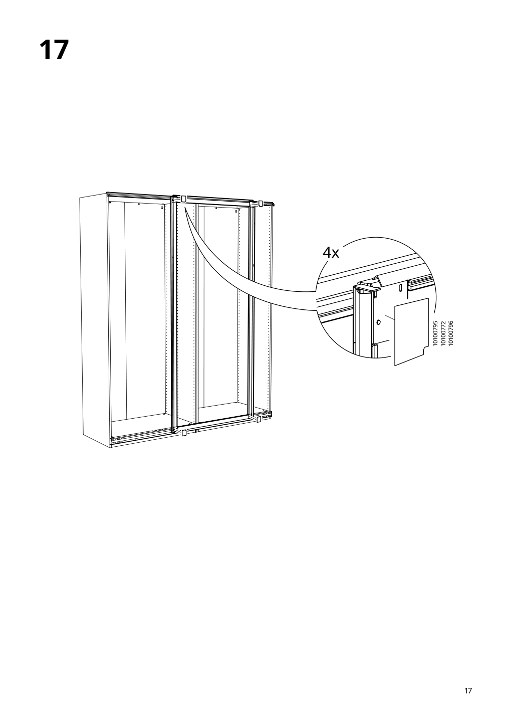 Assembly instructions for IKEA Pax pair of sliding door frames rail aluminum | Page 17 - IKEA AULI pair of sliding doors 094.379.12