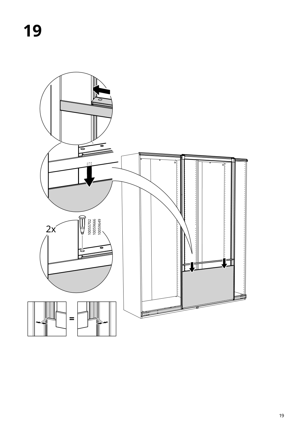 Assembly instructions for IKEA Pax pair of sliding door frames rail aluminum | Page 19 - IKEA PAX / SVARTISDAL wardrobe with sliding doors 694.322.85