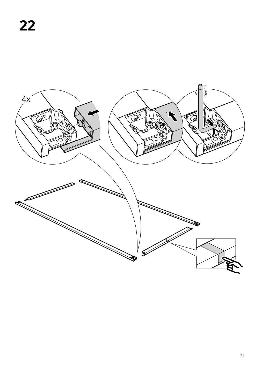 Assembly instructions for IKEA Pax pair of sliding door frames rail aluminum | Page 21 - IKEA AULI pair of sliding doors 094.379.12