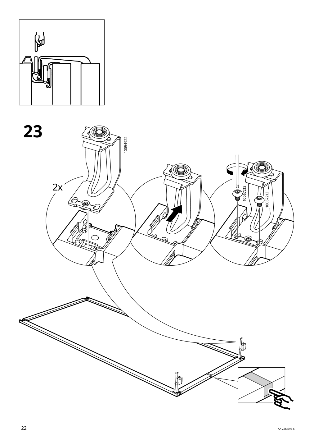 Assembly instructions for IKEA Pax pair of sliding door frames rail aluminum | Page 22 - IKEA AULI pair of sliding doors 094.379.12