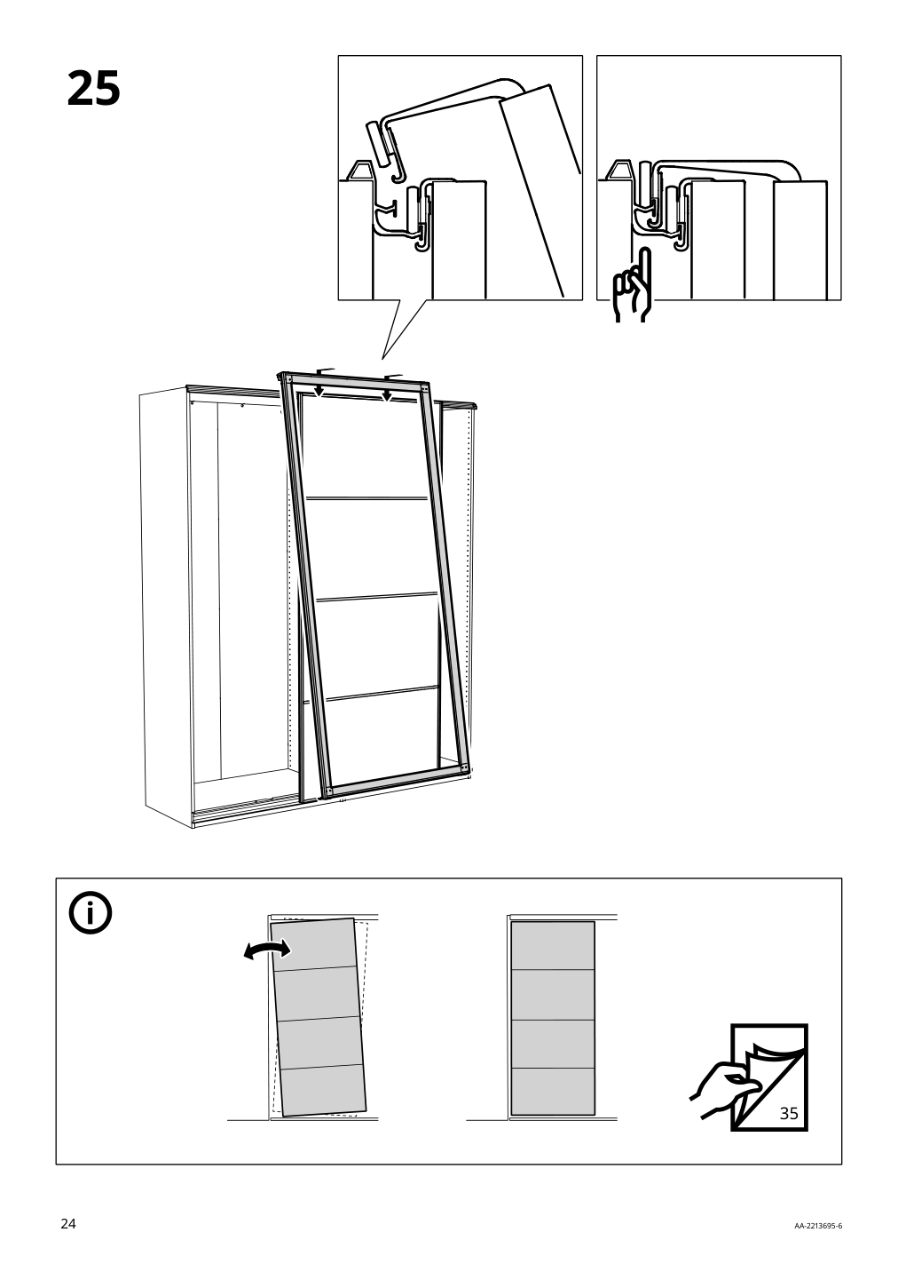 Assembly instructions for IKEA Pax pair of sliding door frames rail aluminum | Page 24 - IKEA AULI pair of sliding doors 094.379.12