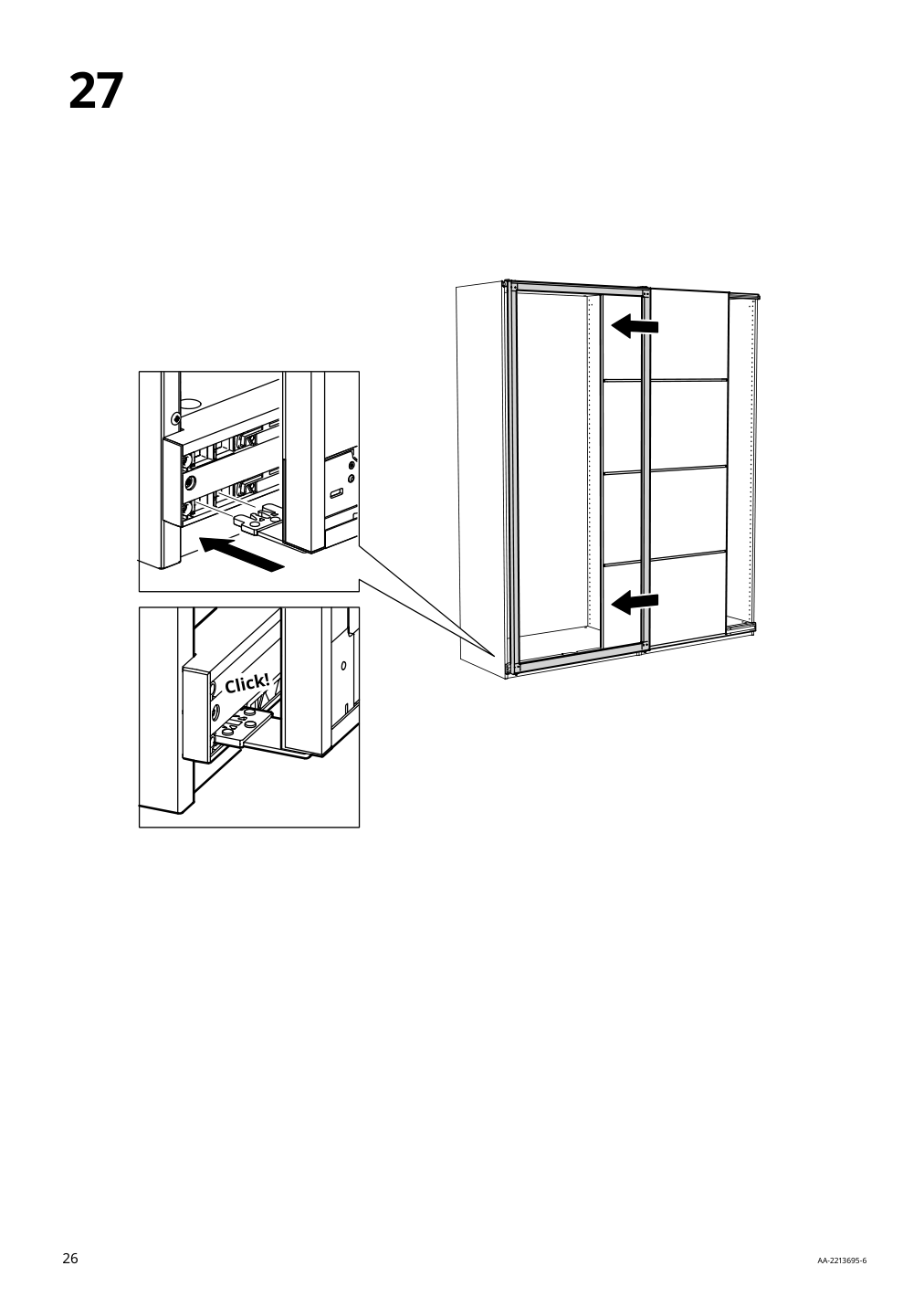 Assembly instructions for IKEA Pax pair of sliding door frames rail aluminum | Page 26 - IKEA PAX / SVARTISDAL wardrobe with sliding doors 694.322.85