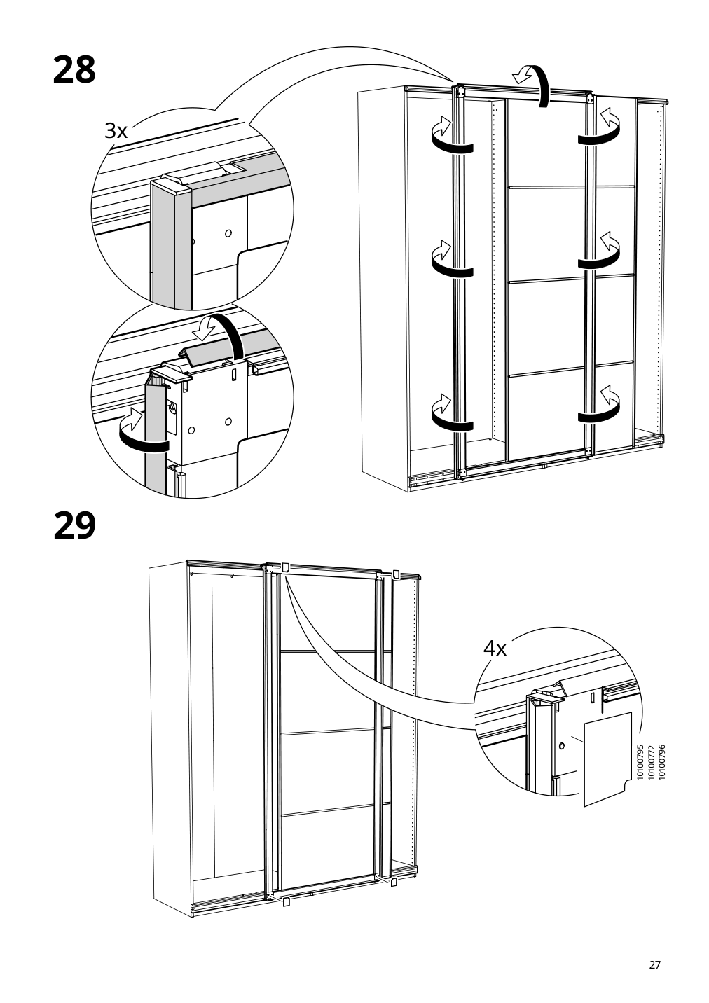 Assembly instructions for IKEA Pax pair of sliding door frames rail aluminum | Page 27 - IKEA AULI pair of sliding doors 094.379.12