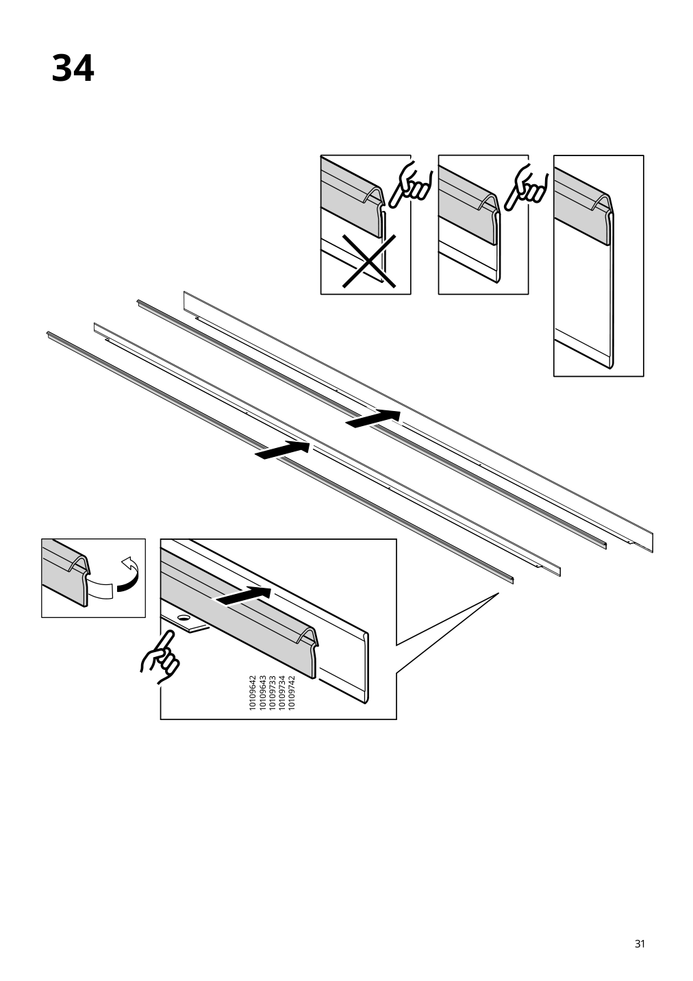 Assembly instructions for IKEA Pax pair of sliding door frames rail aluminum | Page 31 - IKEA AULI pair of sliding doors 094.379.12