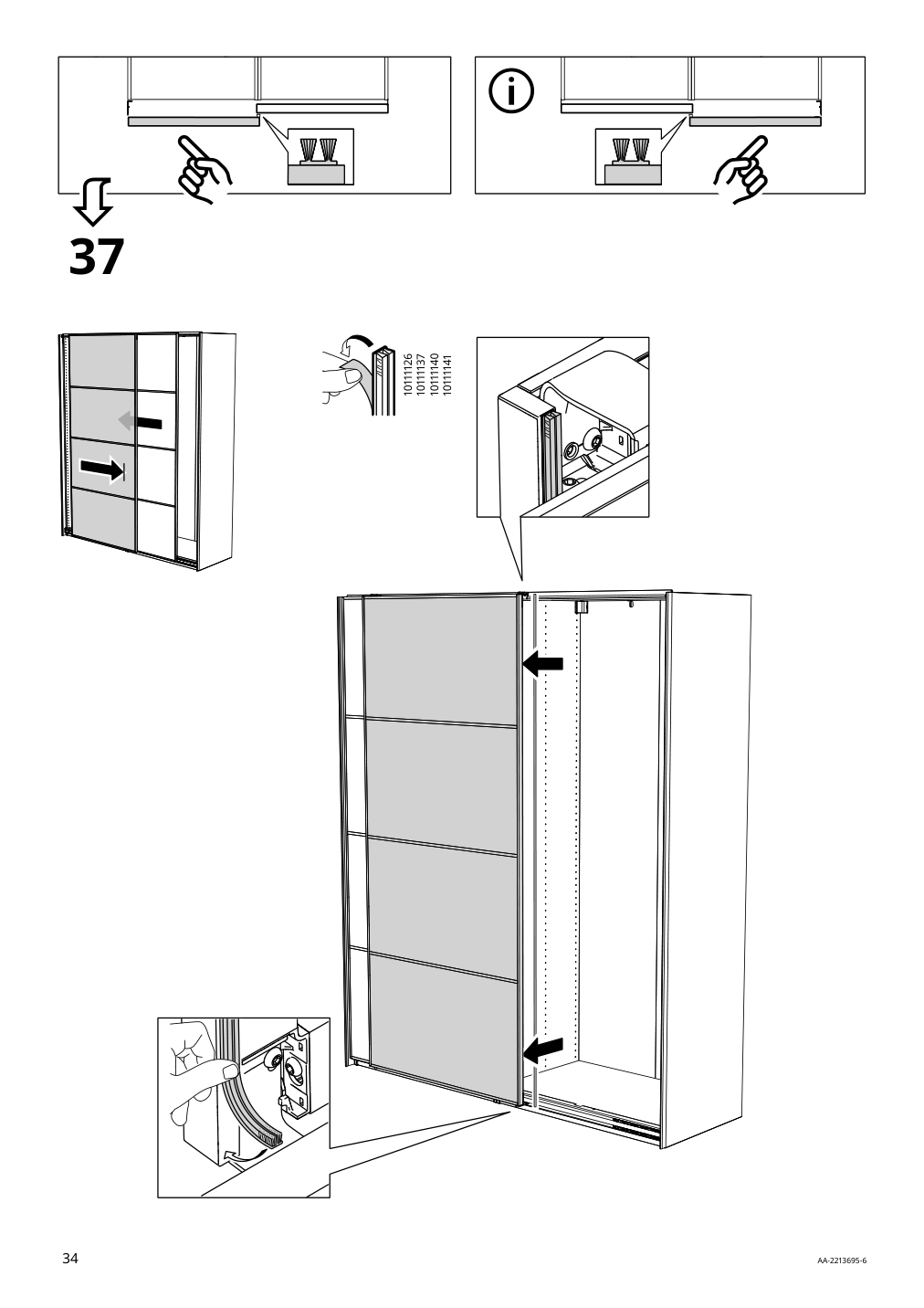 Assembly instructions for IKEA Pax pair of sliding door frames rail aluminum | Page 34 - IKEA PAX / SVARTISDAL wardrobe with sliding doors 694.322.85