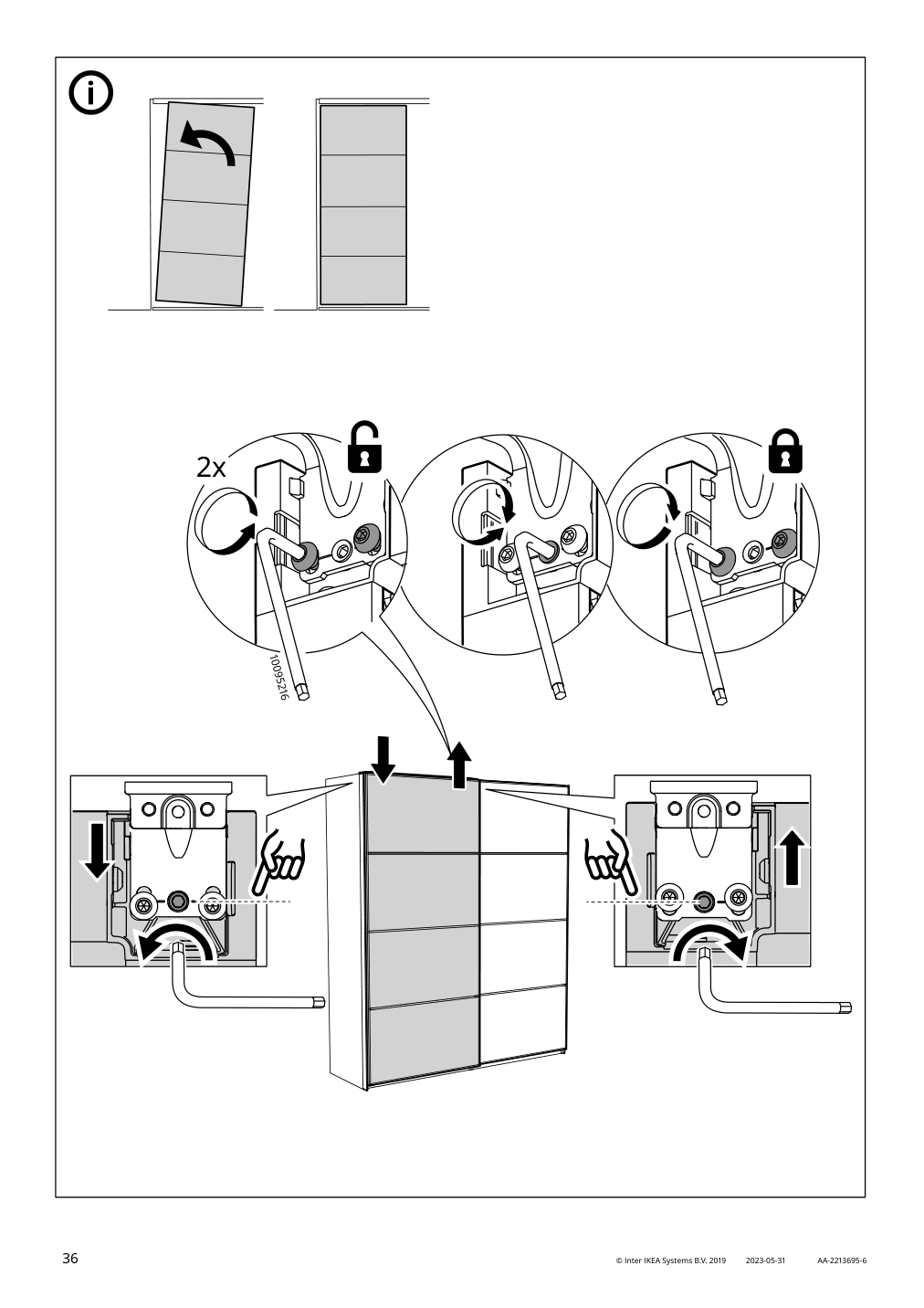 Assembly instructions for IKEA Pax pair of sliding door frames rail aluminum | Page 36 - IKEA PAX / SVARTISDAL wardrobe with sliding doors 694.322.85