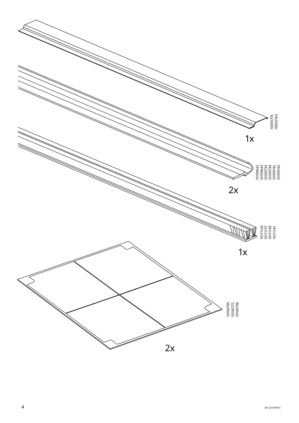 Assembly instructions for IKEA Pax pair of sliding door frames rail aluminum | Page 4 - IKEA AULI pair of sliding doors 094.379.12