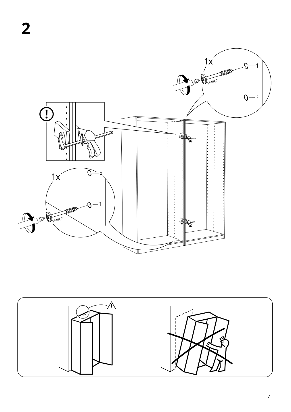 Assembly instructions for IKEA Pax pair of sliding door frames rail aluminum | Page 7 - IKEA AULI pair of sliding doors 094.379.12