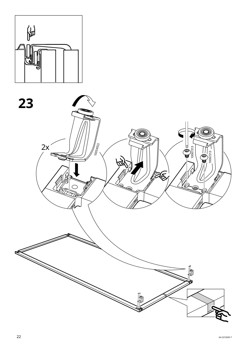 Assembly instructions for IKEA Pax pair of sliding door frames rail aluminum | Page 22 - IKEA PAX / HOKKSUND wardrobe combination 395.030.38