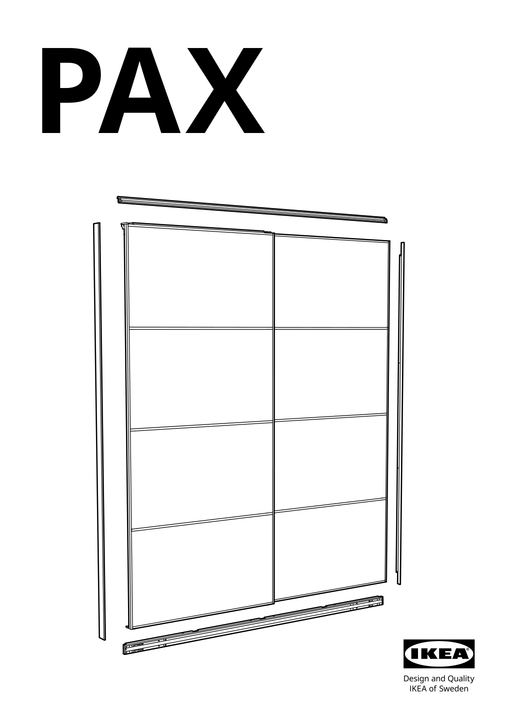 Assembly instructions for IKEA Pax pair of sliding door frames rail black | Page 1 - IKEA PAX / MEHAMN wardrobe 294.332.01