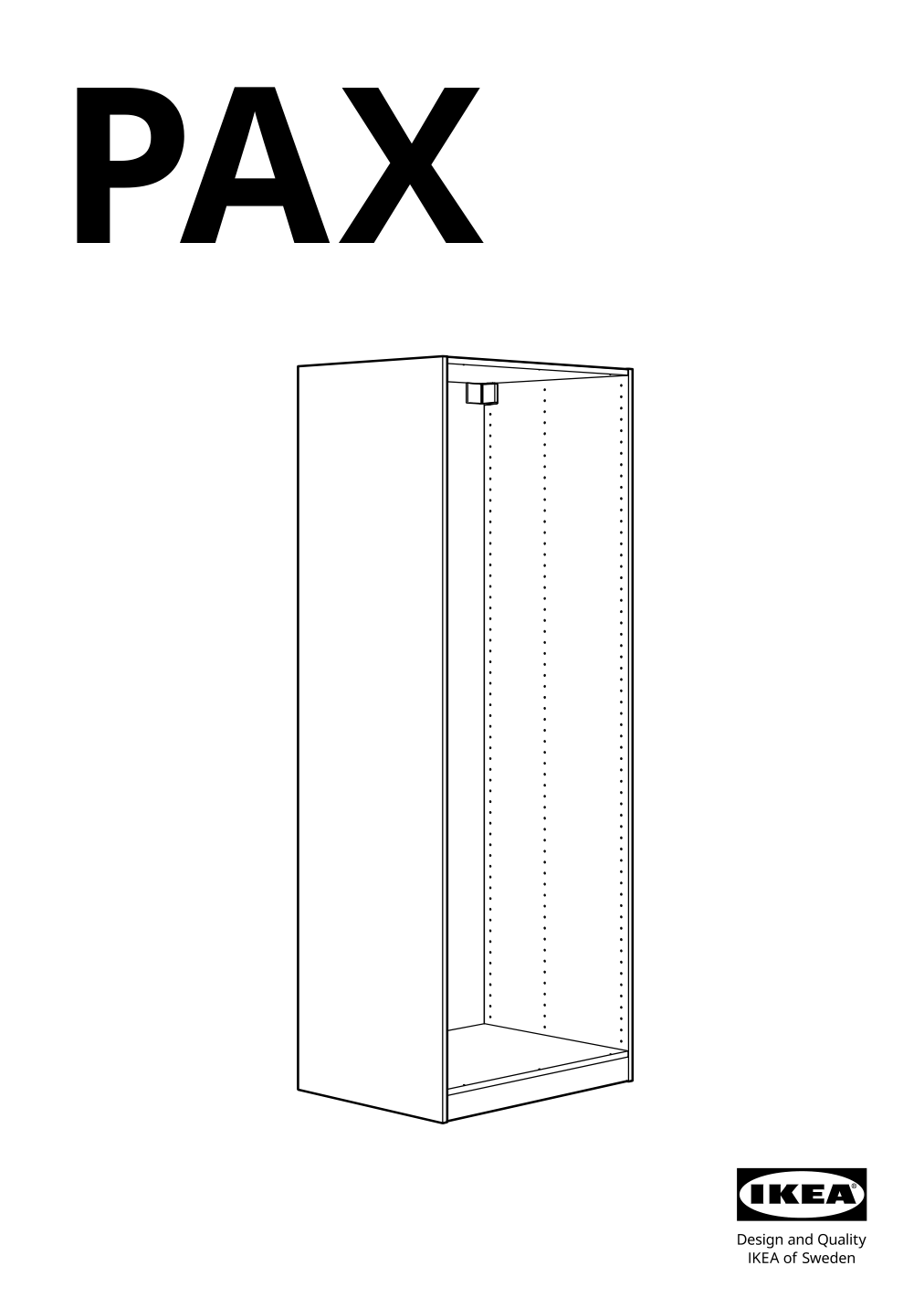 Assembly instructions for IKEA Pax wall mounted storage frame w rail white | Page 1 - IKEA PAX / GRIMO wardrobe combination 595.026.22