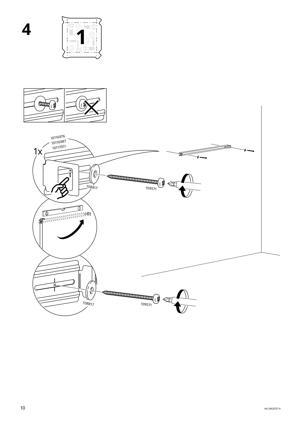 Assembly instructions for IKEA Pax wall mounted storage frame w rail white | Page 10 - IKEA PAX / TYSSEDAL wardrobe combination 695.683.11