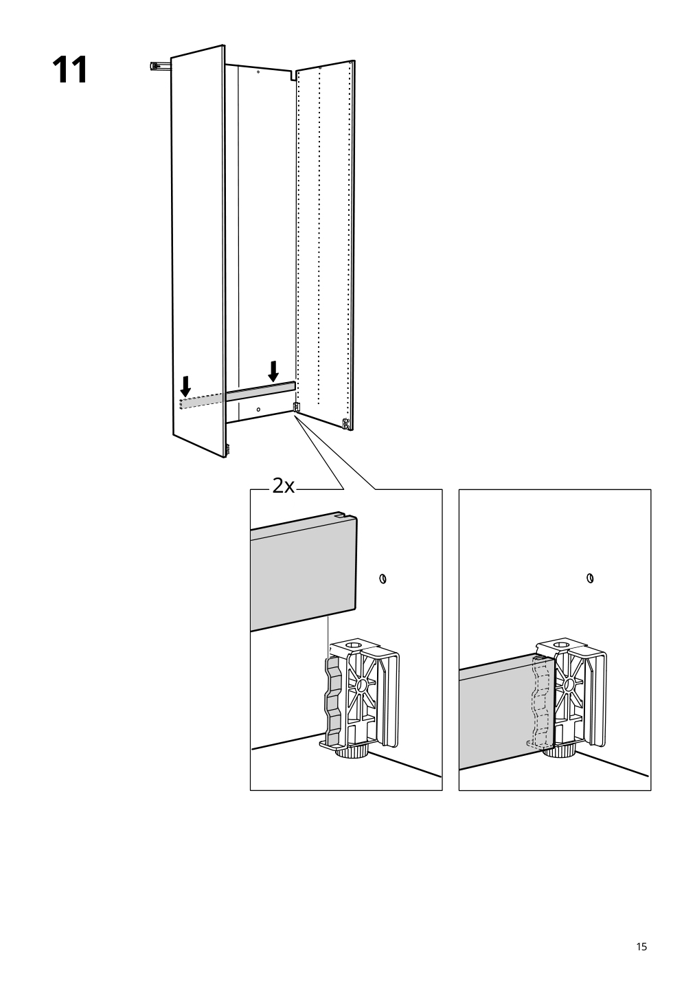 Assembly instructions for IKEA Pax wall mounted storage frame w rail white | Page 15 - IKEA PAX / HOKKSUND wardrobe combination 795.527.91