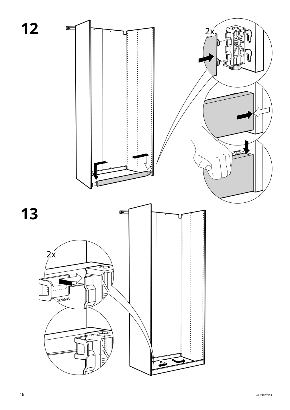 Assembly instructions for IKEA Pax wall mounted storage frame w rail white | Page 16 - IKEA PAX / TYSSEDAL wardrobe combination 695.683.11